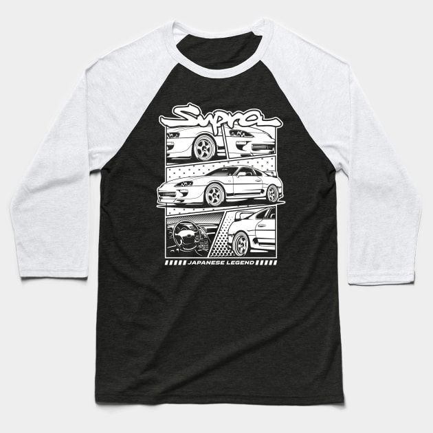 Supra MK4 White Print Baseball T-Shirt by cturs